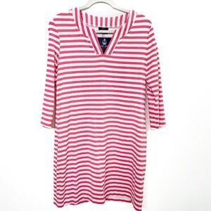 NWT Cabana Life Pink Striped Shift Dress - M